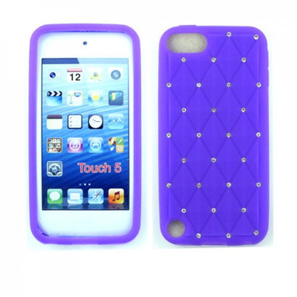 Wholesale iPod Touch 5 Diamond Silicon Skin Case (Purple)